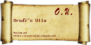 Orsós Ulla névjegykártya